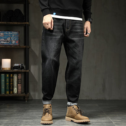 Loom & Soul™ Relaxed Fit Harem Jeans – Men’s Plus Size Stretch Denim Trousers