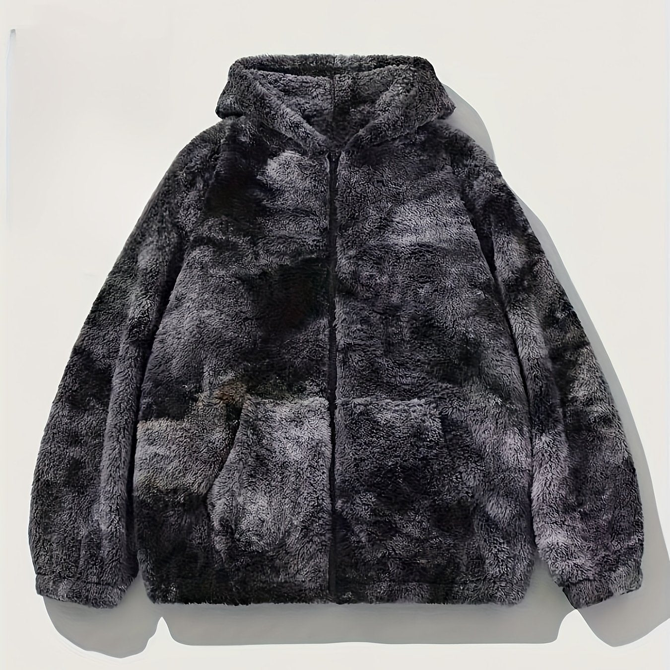 Veste polaire tie-dye Loom & Soul pour homme – Vêtement d'extérieur chaud à capuche en molleton doux et moelleux