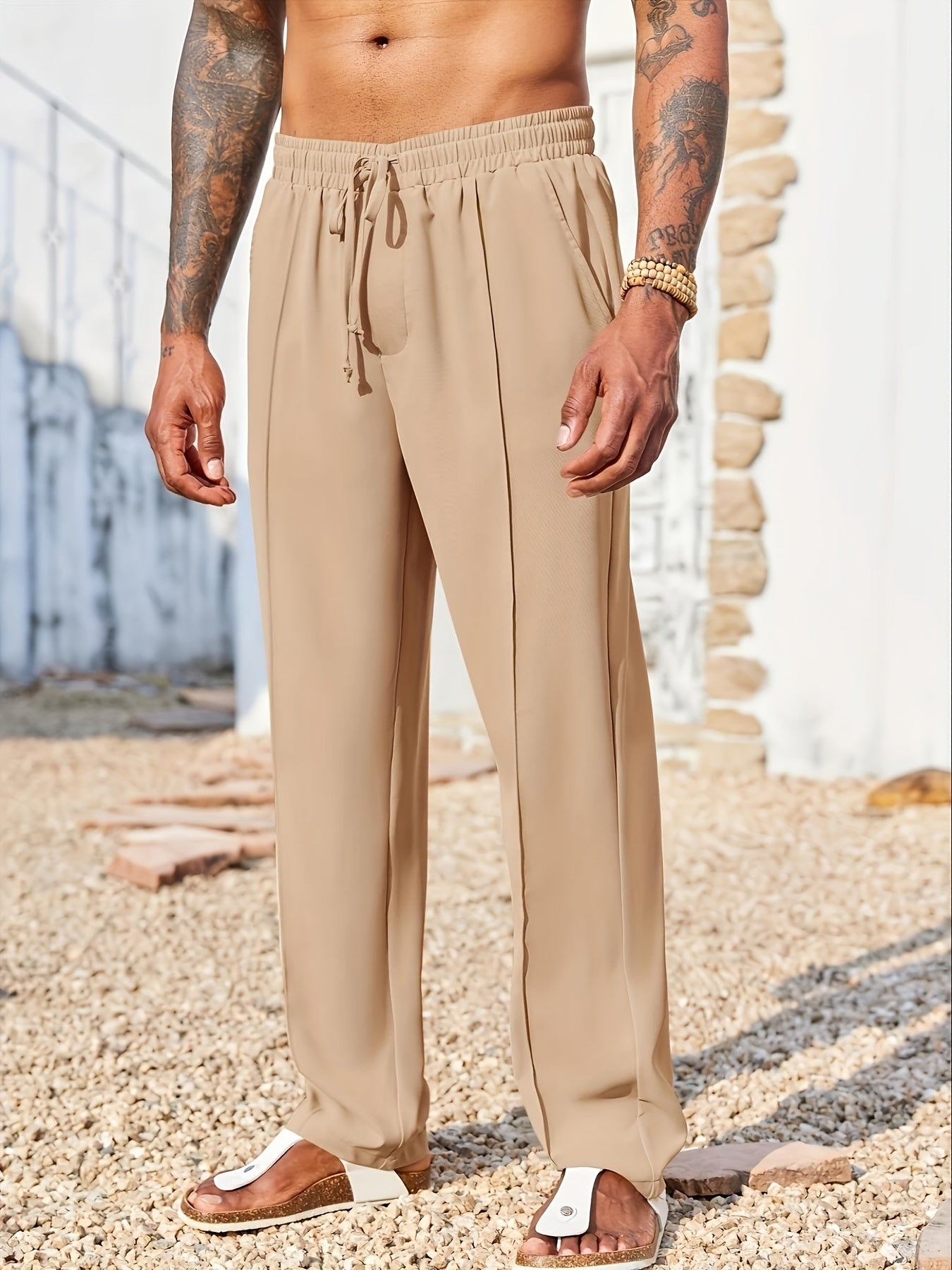 Pantalones casuales de pana para hombre – Corte recto ajustado, antiarrugas
