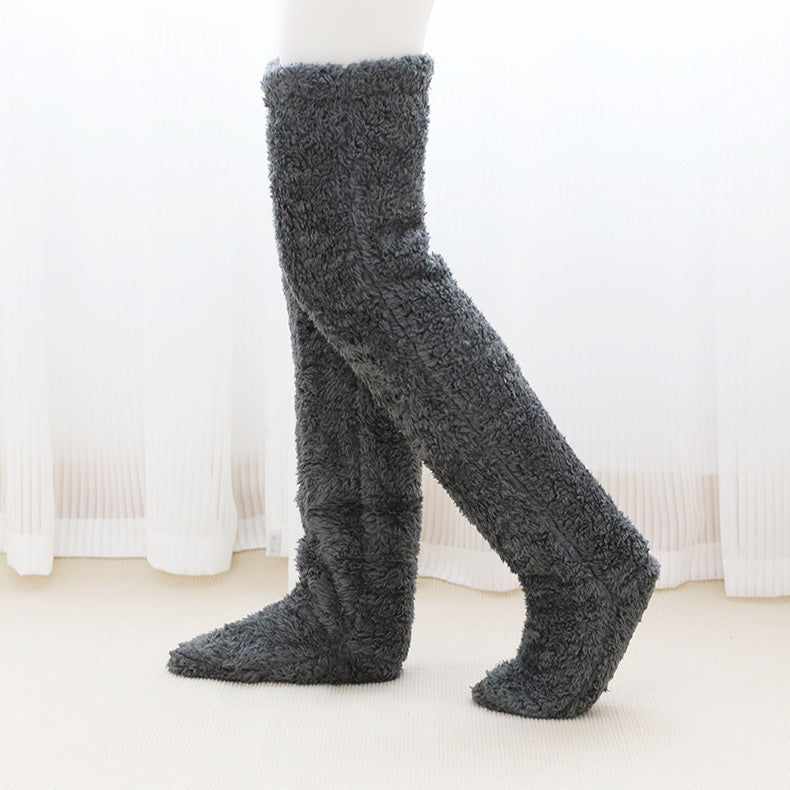 Calcetines largos peludos por encima de la rodilla Loom & Soul™ – Medias unisex cálidas para invierno y para casa