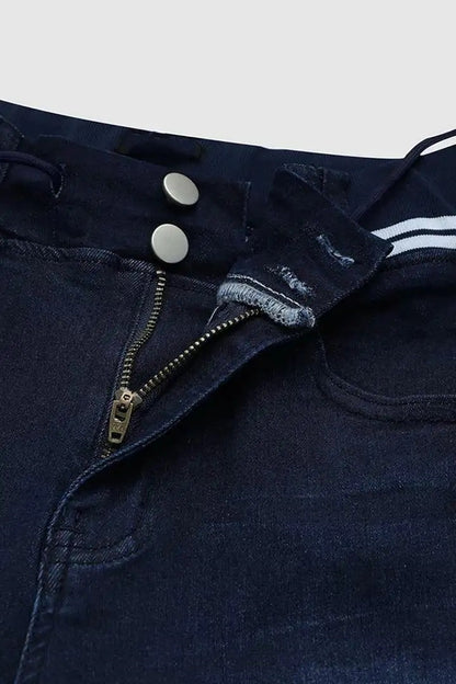 Vaqueros súper ajustados deportivos para mujer – Jeggings de talle alto con cordón ajustables