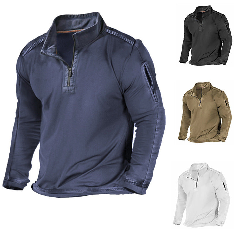 Pull à manches longues pour homme avec poche zippée