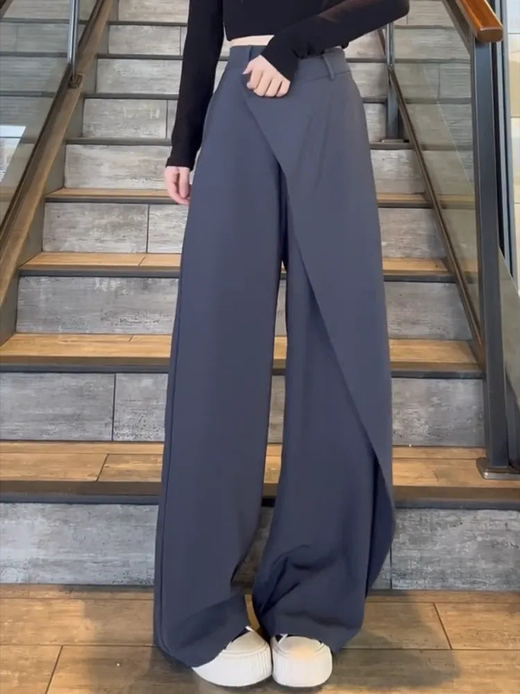 Pantalon large irrégulier Loom & Soul™ – Pantalon ample taille haute pour femme
