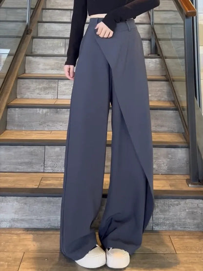 Pantalon large irrégulier Loom & Soul™ – Pantalon ample taille haute pour femme