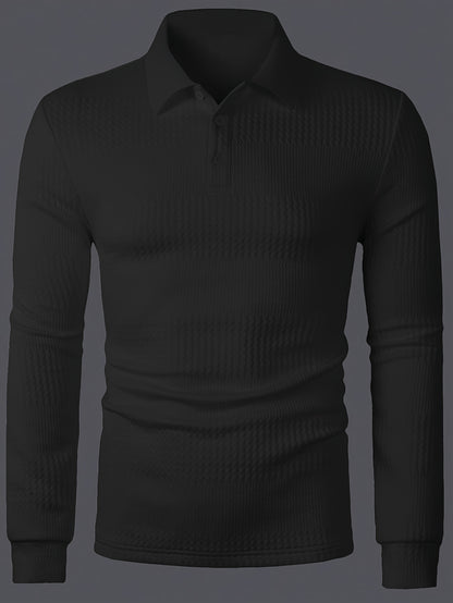 Polo Homme d'Été à Revers Jacquard – Coupe Slim Manches Courtes