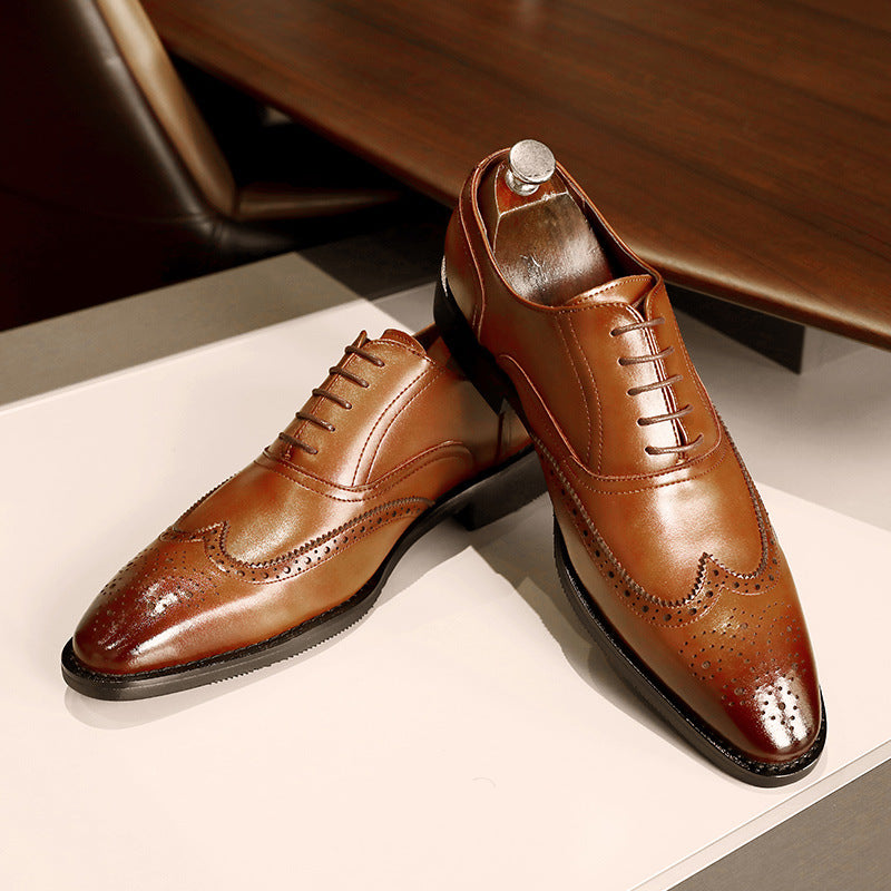 Loom & Soul™ Zapatos Oxford de piel auténtica para hombre - Zapatos de vestir con suela de goma antideslizante para negocios y uso formal