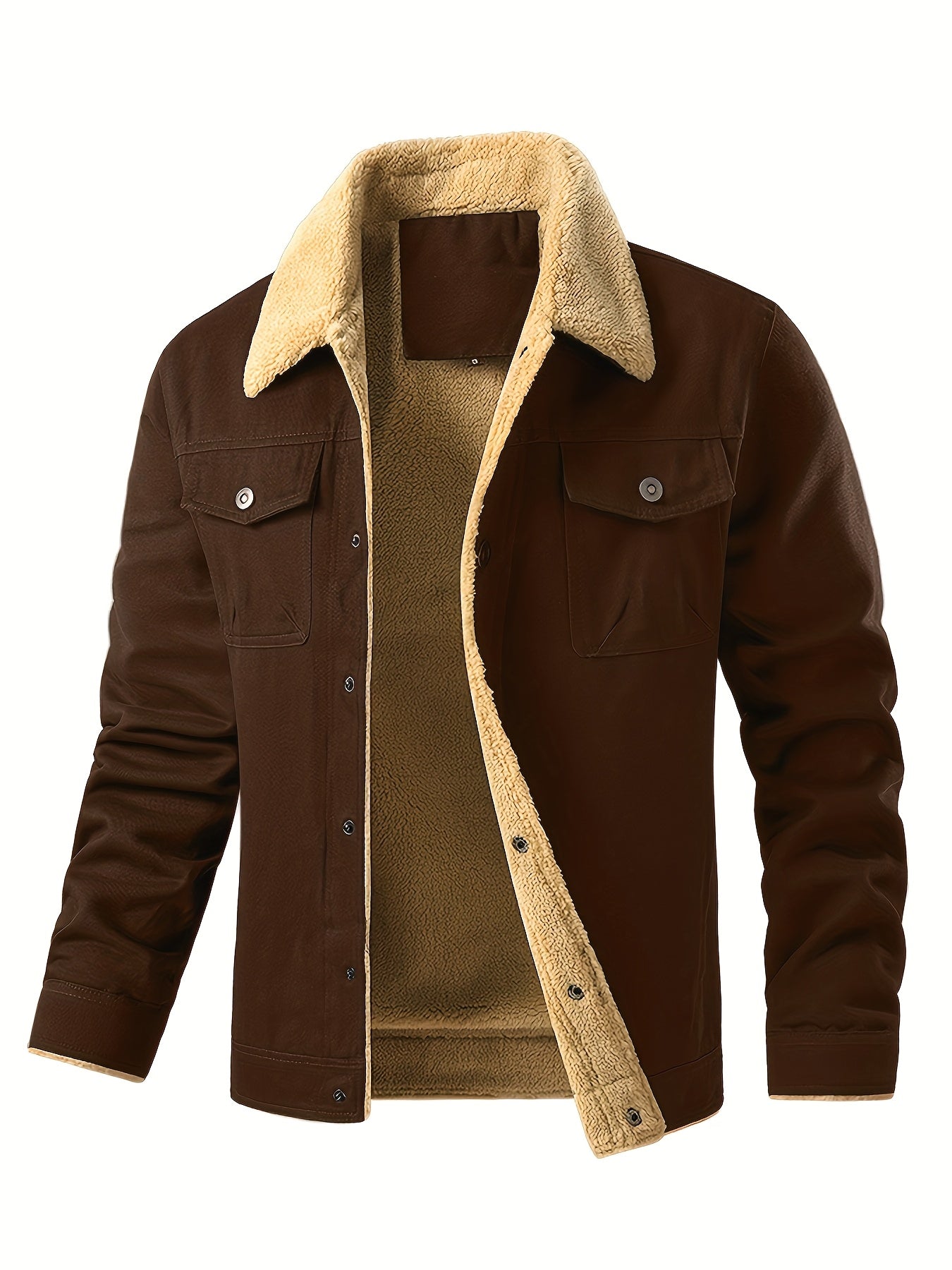 Chaqueta de trabajo para hombre con forro polar - Abrigo con cuello de borreguillo