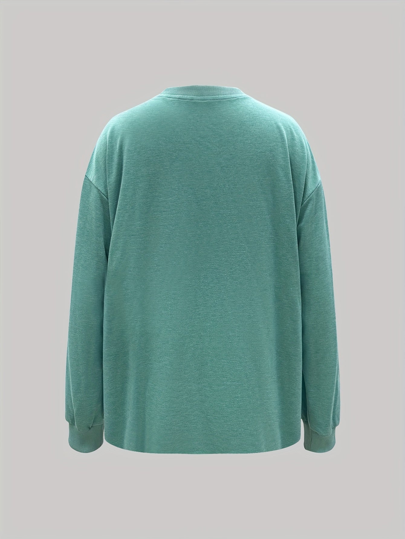 Teal Graphic Sunburst Sweatshirt – Women’s Casual Crew Neck Pullover