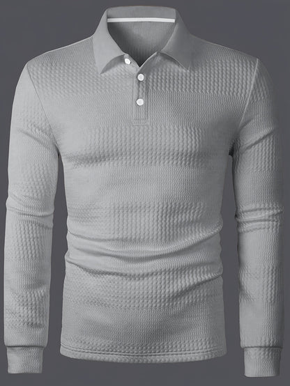 Polo Homme d'Été à Revers Jacquard – Coupe Slim Manches Courtes