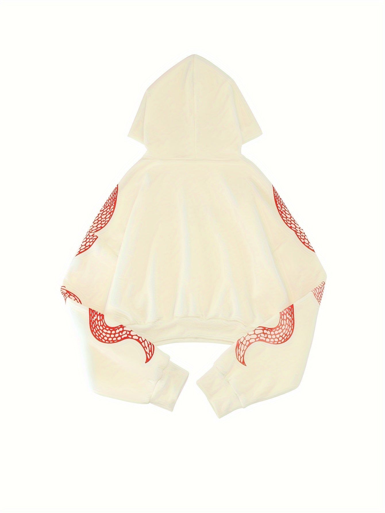 Sudadera con capucha roja para mujer – Sudadera urbana con estampado de Fénix y Mariposa