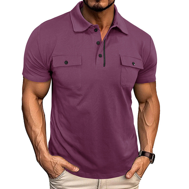 Polo de verano para hombre Loom & Soul™ – Camiseta de manga corta con cuello y bolsillo en el pecho