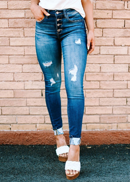 Jeans skinny déchirés Loom & Soul™ – Jean taille moyenne pour femme