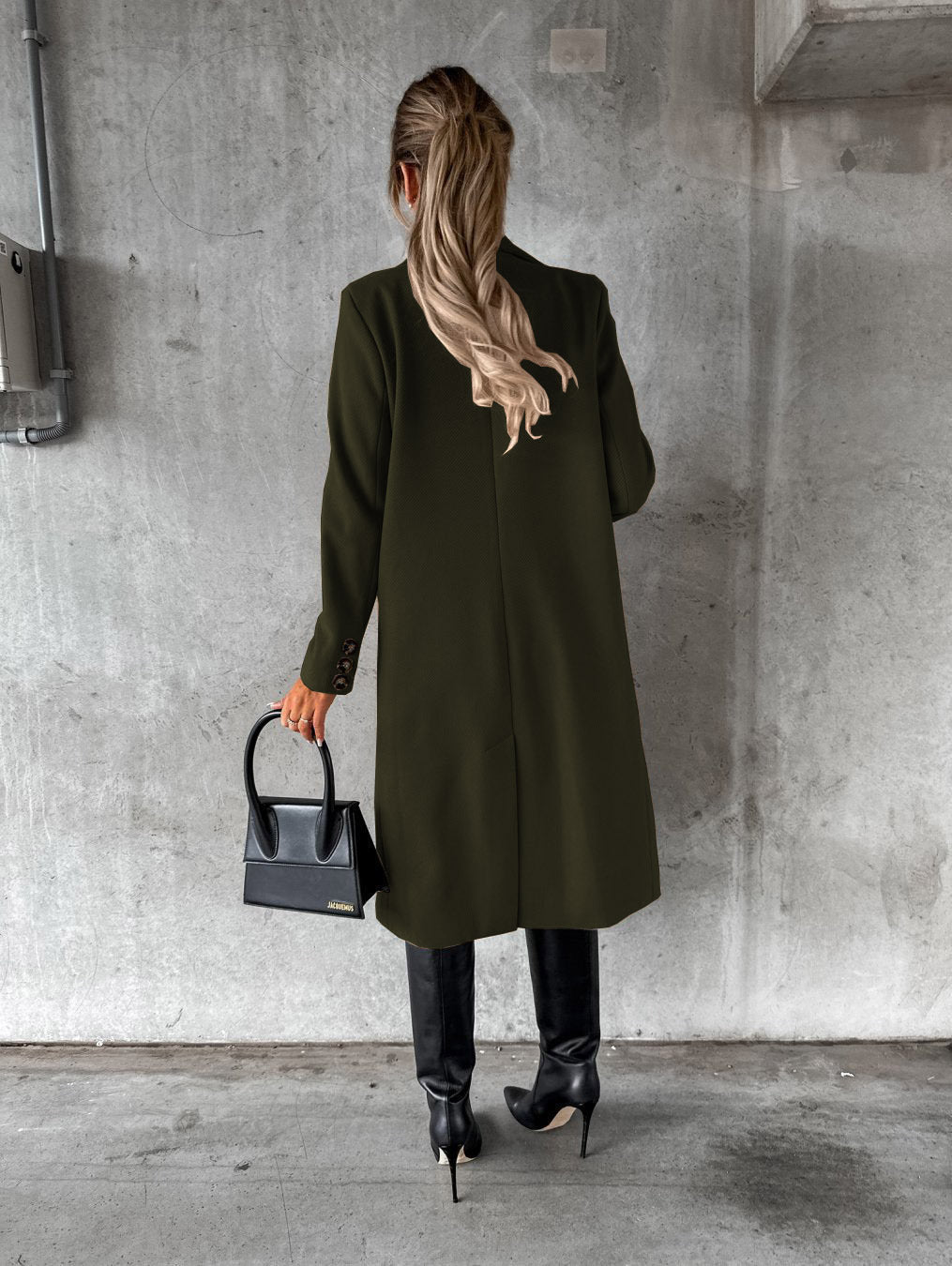 Abrigo de solapa cruzado Loom & Soul™ – Chaqueta larga de invierno ajustada para mujer para un estilo urbano sin esfuerzo