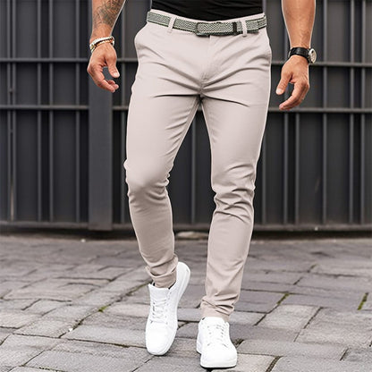 Pantalones de vestir elásticos de corte entallado para hombre