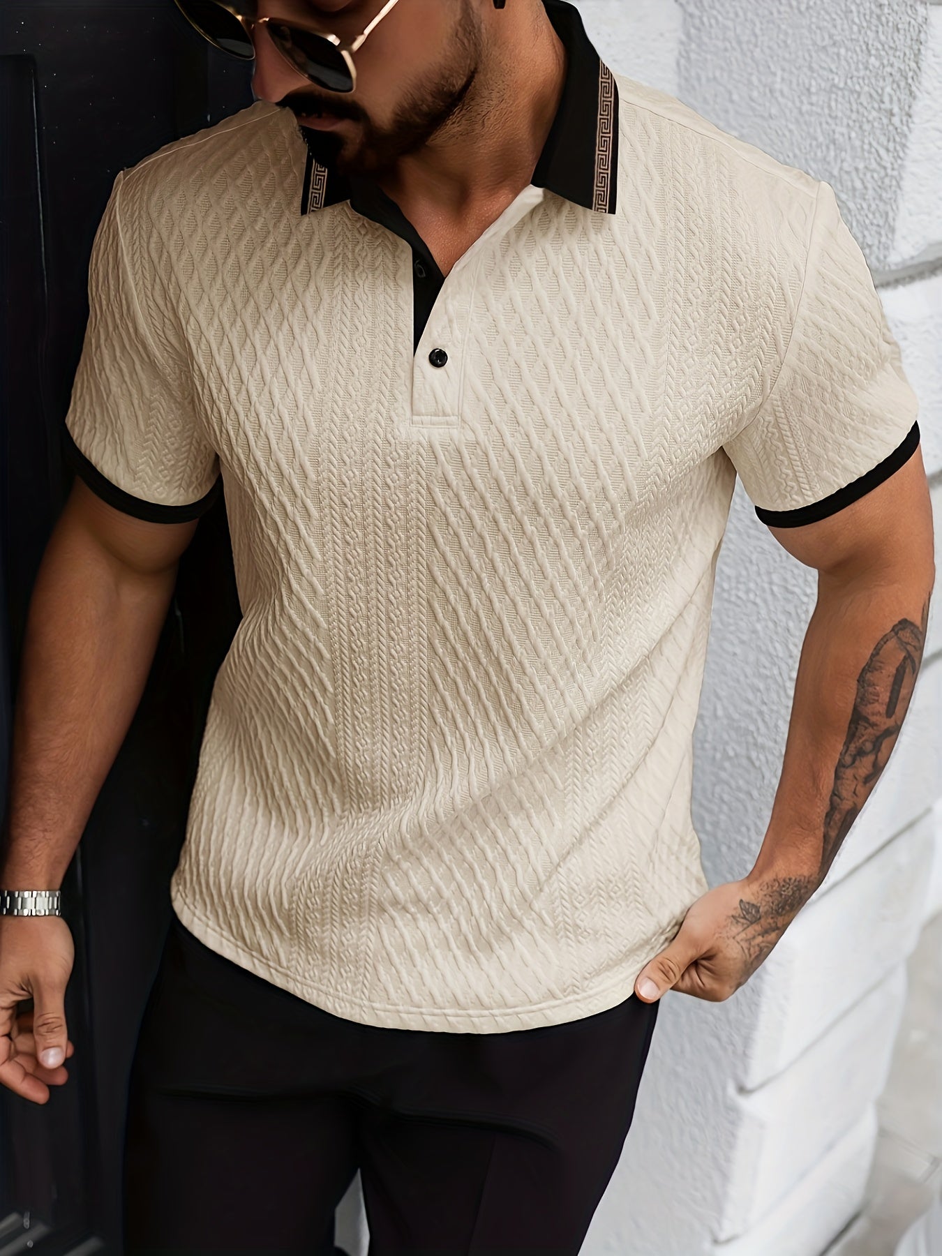 Polo color block para hombre – Polo de golf y casual de verano transpirable
