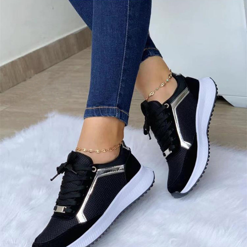 Zapatillas deportivas con cordones Loom & Soul™ para mujer – Calzado informal de malla transpirable para uso diario con comodidad y estilo