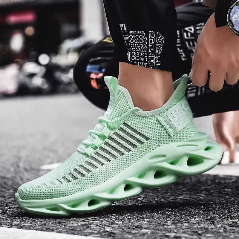 Men'S Shoes Summer Mesh Breathable Sports Shoes Men'S Casual Running Hollow Mesh Shoes Lightweight anti Slip Tennis Sports Shoes