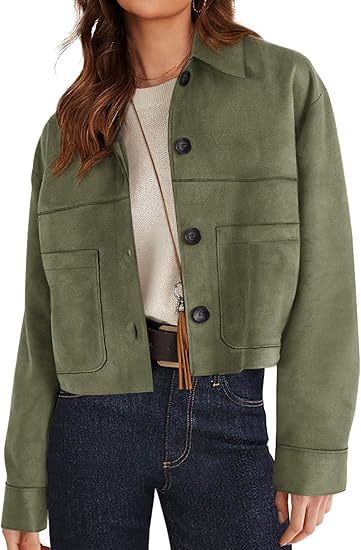 Chaqueta Corta de Ante Sintético para Mujer – Estilo Ligero para el Viaje Diario