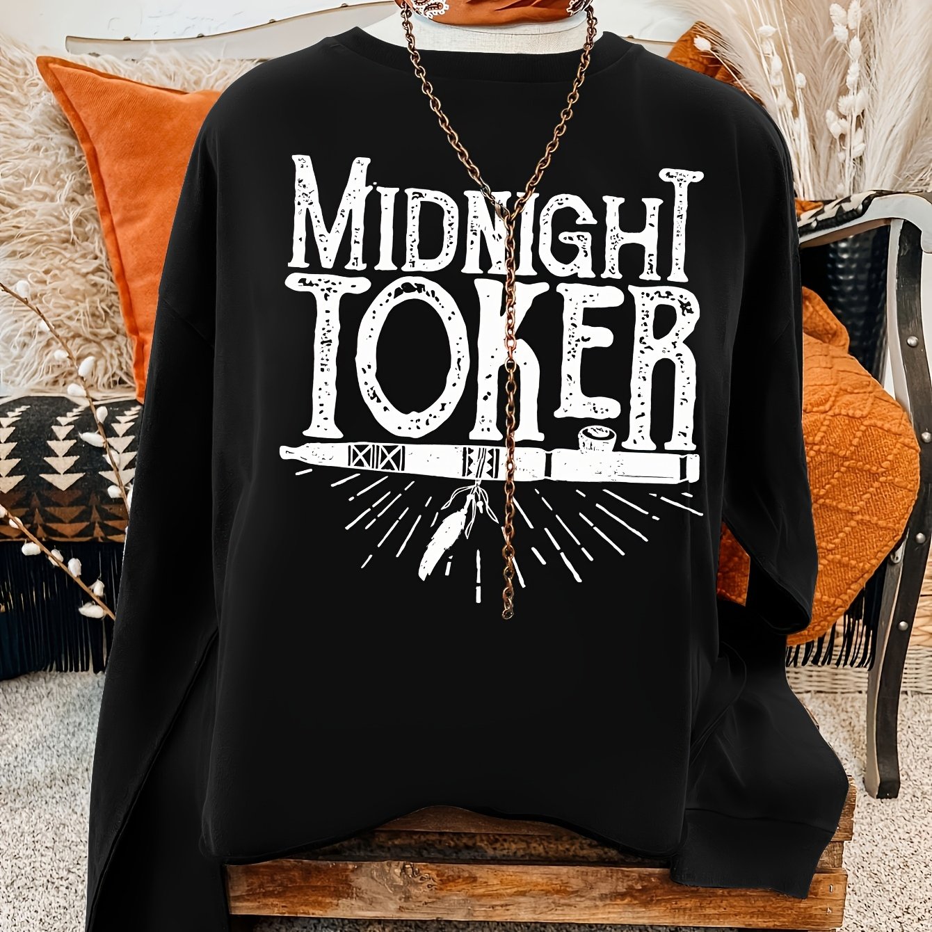 Teal Graphic Sunburst Sweatshirt – Women’s Casual Crew Neck Pullover