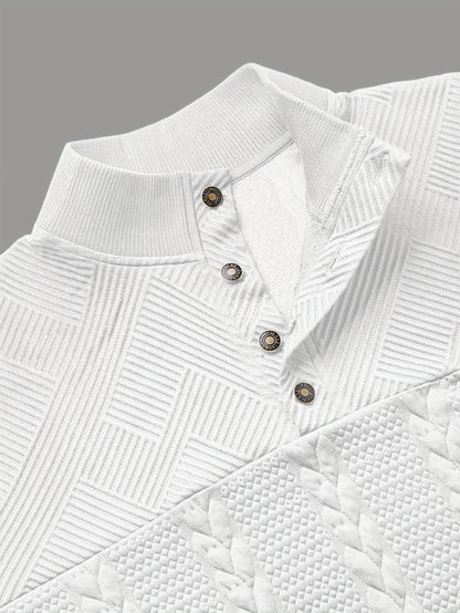 Chemise Henley décontractée pour homme – Haut boutonné à manches longues en tissu extensible doux
