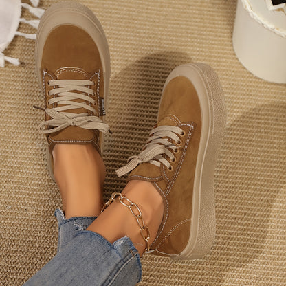 Zapatillas Bajas Minimalistas con Cordones para Mujer – Calzado Casual Versátil