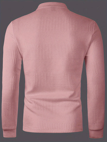 Polo Homme d'Été à Revers Jacquard – Coupe Slim Manches Courtes