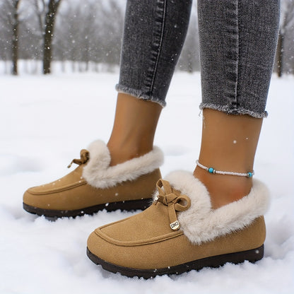 Women’s Fleece-Lined Loafers – Warm Slip-On Winter Shoes