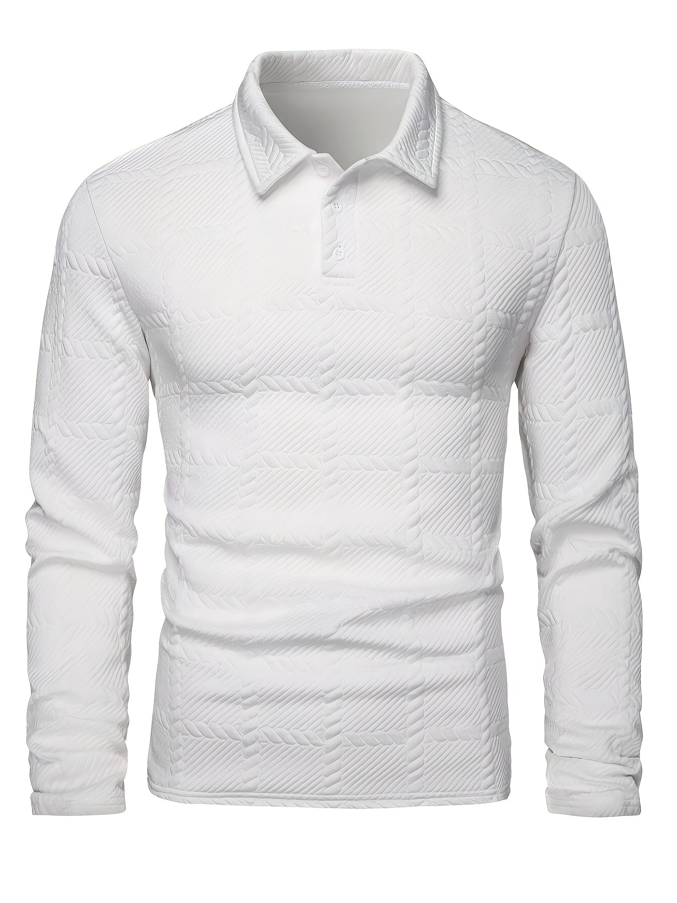 Polo de punto para hombre – Top de manga corta con jacquard geométrico