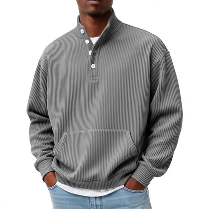 Sudadera de Cuello Alto Lisa para Hombre – Polo Casual de Manga Larga