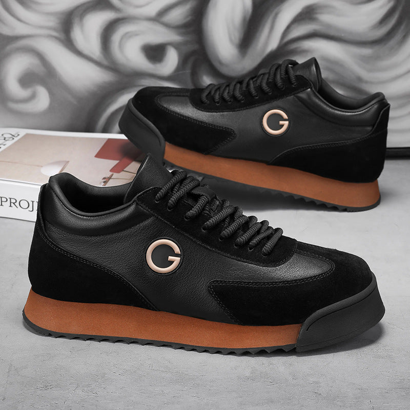 Men’s Nappa Leather Sneakers – Clean Lace-Up Casual Fit