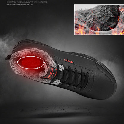 Zapatillas de invierno cálidas Loom & Soul™ para hombre – Impermeables, antideslizantes, zapatos cómodos con forro de felpa