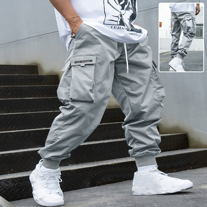Pantalones Cargo para Hombre Loom & Soul™ – Pantalones con Cordón, Múltiples Bolsillos, Estilo Hip-Hop Urbano