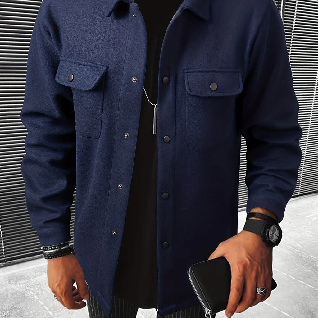 Cárdigan informal grueso para hombre Loom & Soul – Camisa de manga larga estilo británico