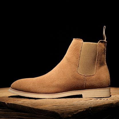 Men’s Suede Chelsea Boots – Classic High-Top Winter Style