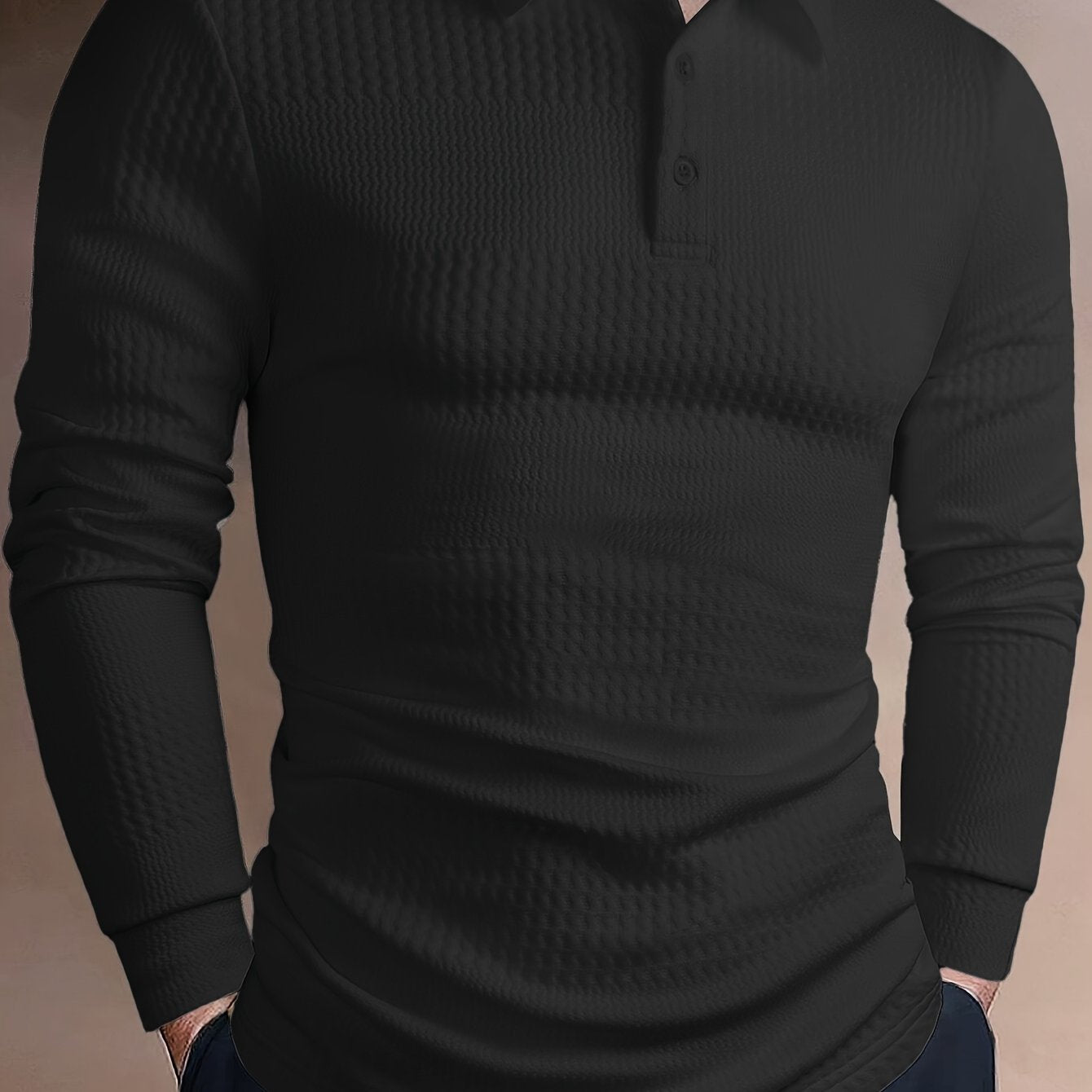 Polo Homme d'Été à Revers Jacquard – Coupe Slim Manches Courtes