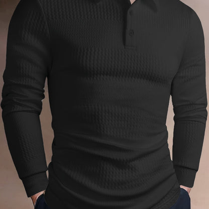 Polo Homme d'Été à Revers Jacquard – Coupe Slim Manches Courtes
