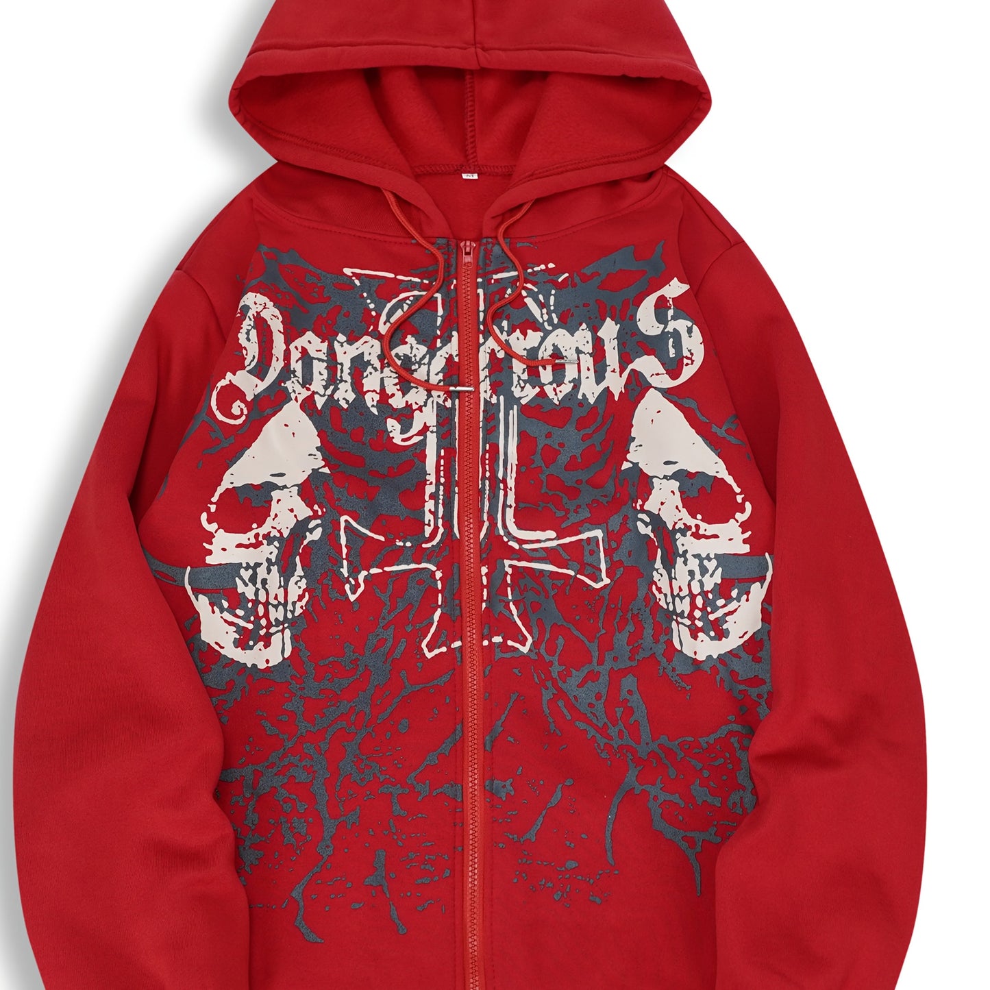 Chaqueta con capucha estampada de calaveras para hombre – Sudadera casual con cremallera para otoño/invierno