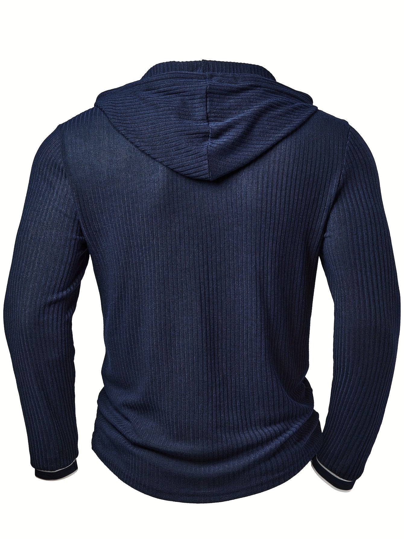 Henley con Capucha Color Block para Hombre – Sudadera Casual con Botones
