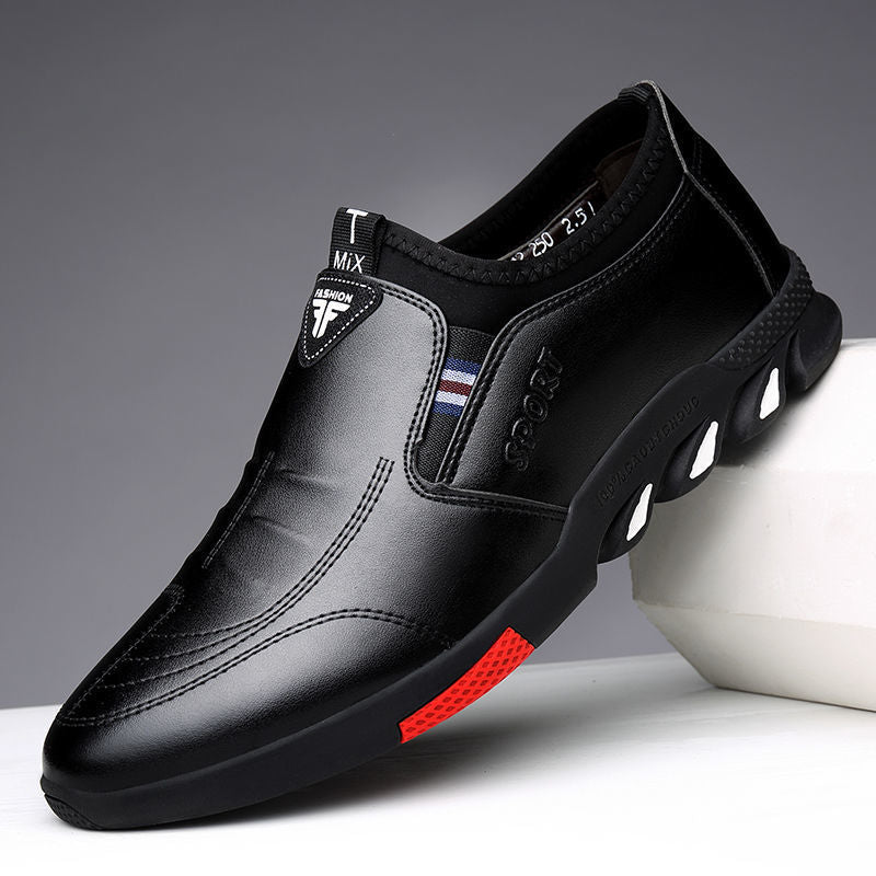 Loom & Soul™ Zapatos de vestir de cuero sintético para hombre – Zapatos planos clásicos para negocios y estilo formal