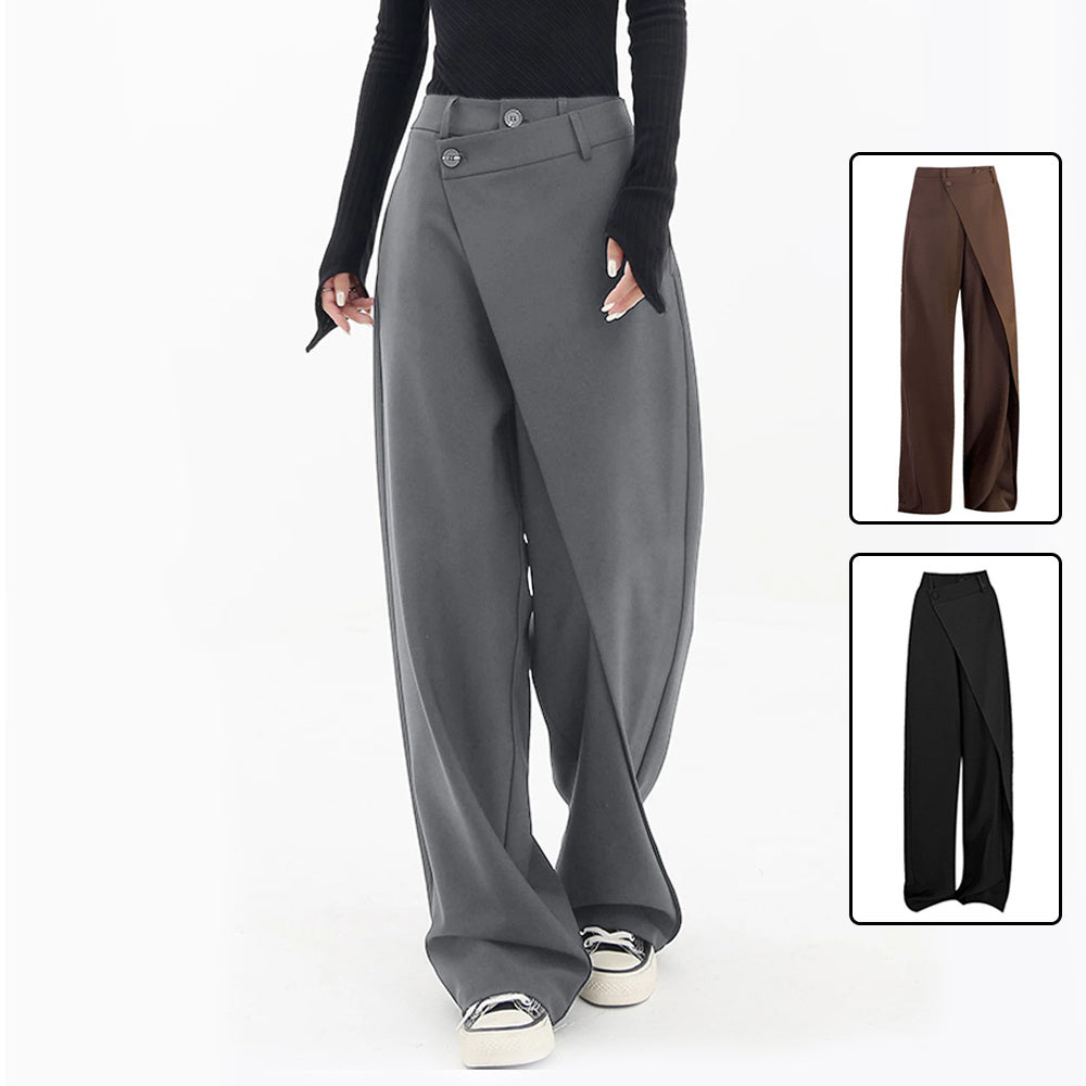 Pantalon large irrégulier Loom & Soul™ – Pantalon ample taille haute pour femme