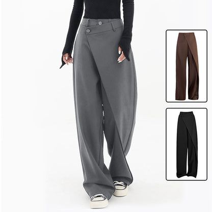 Pantalon large irrégulier Loom & Soul™ – Pantalon ample taille haute pour femme