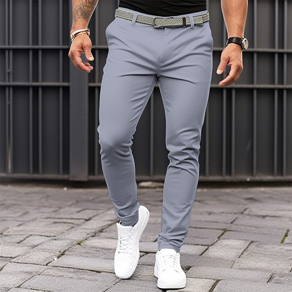 Pantalones de vestir elásticos de corte entallado para hombre