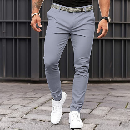 Pantalones de vestir elásticos de corte entallado para hombre