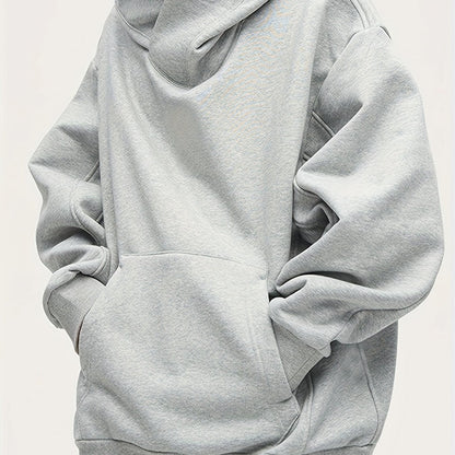 Sweat à capuche ample en peluche pour homme – Pull style ninja streetwear