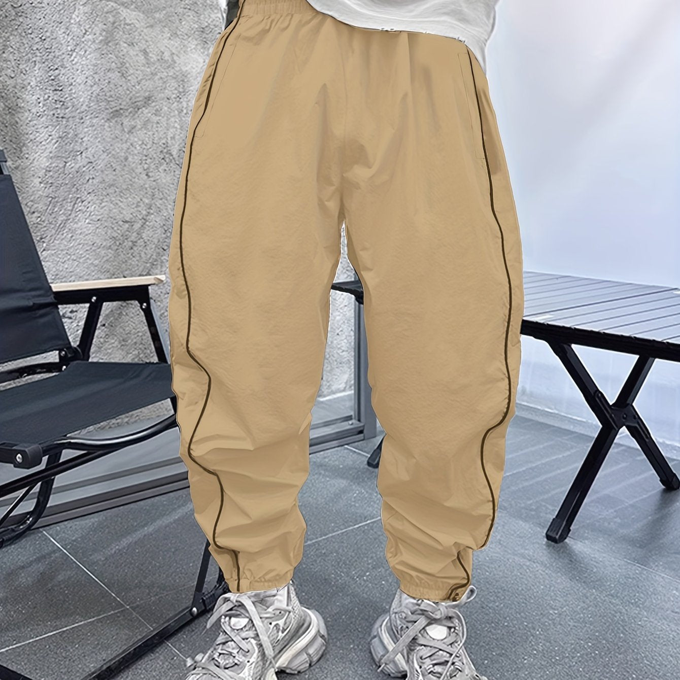 Pantalones de Jogging Holgados de Hombre con Cordón – Transpirables Informales para Exteriores