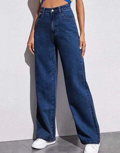 Jean coupe droite classique Loom & Soul™ à taille mi-haute – Pour femme
