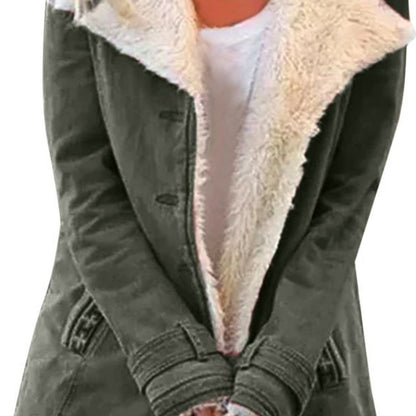 Abrigo de invierno cálido para mujer – Chaqueta de solapa ajustada de Loom & Soul