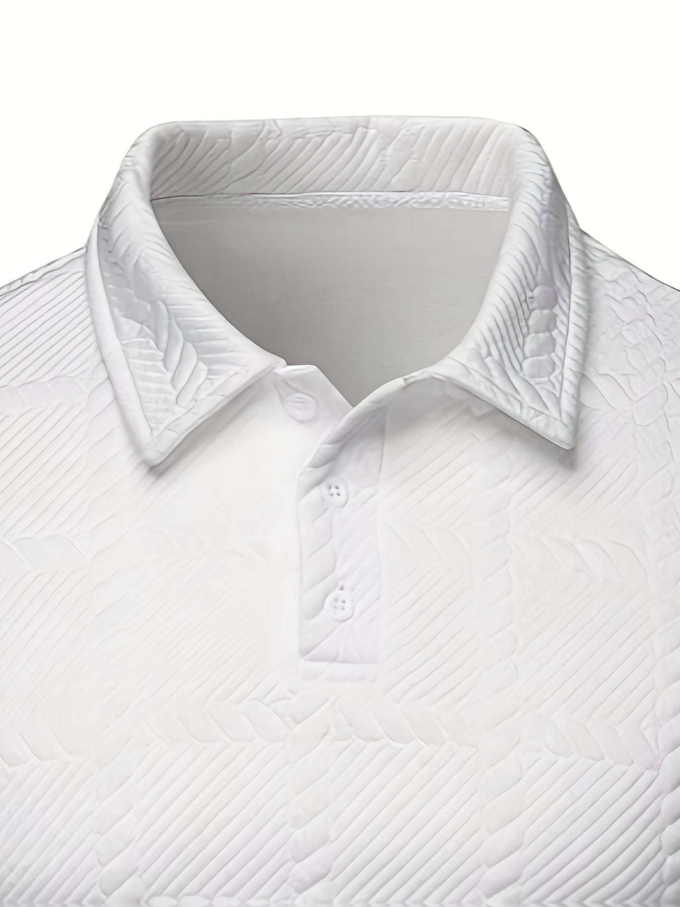 Polo de punto para hombre – Top de manga corta con jacquard geométrico