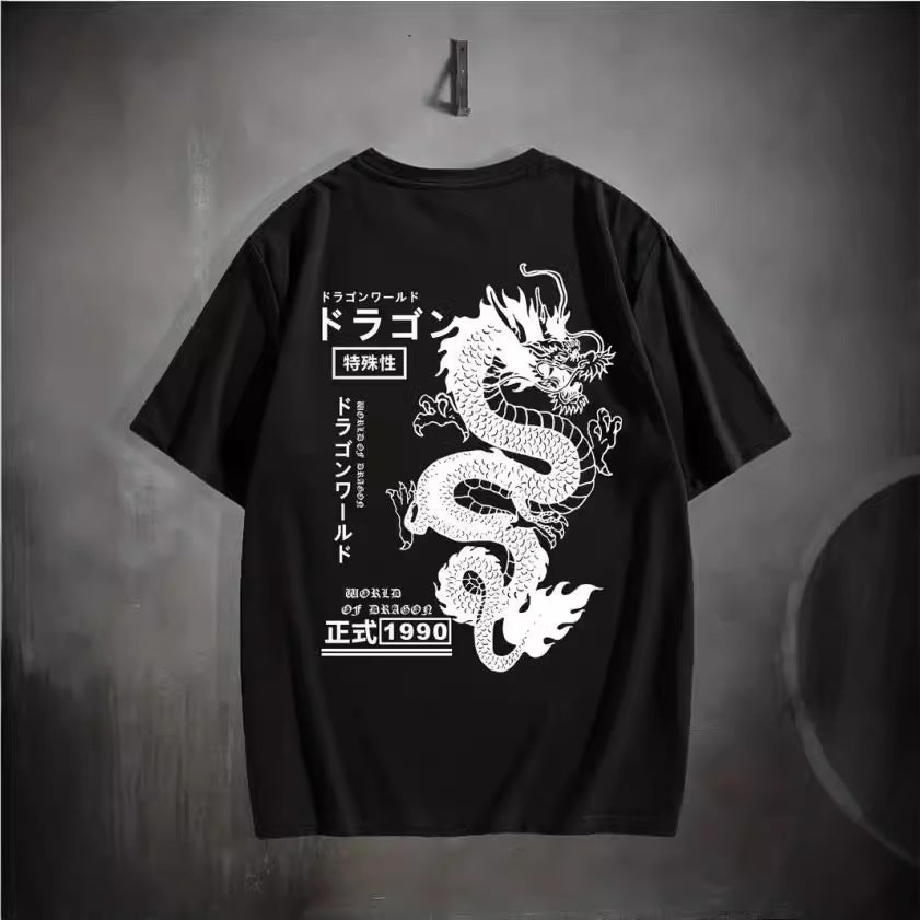Camiseta retro de algodón para hombre – Manga corta informal de trabajo
