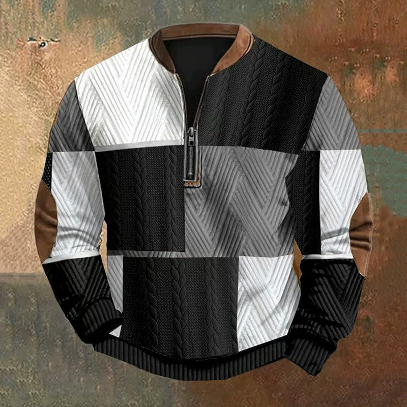 Sudadera con cremallera y estampado digital 3D para hombre - Estilo primavera y otoño
